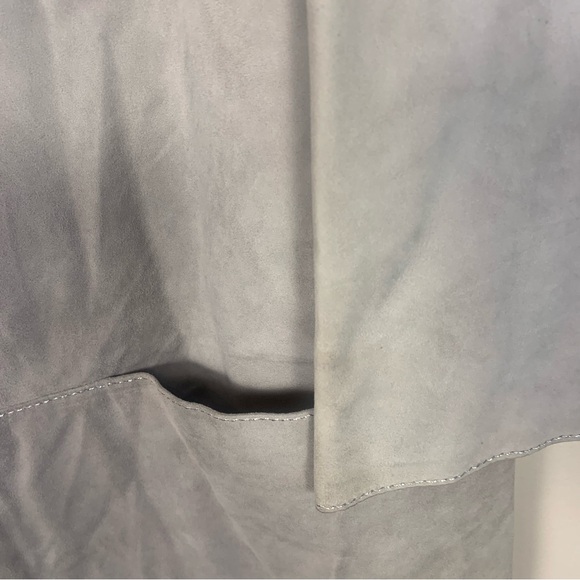 Lafayette 148 New York Gray Suede Leather Open Front Lightweight Jacket Cardigan - Picture 10 of 16